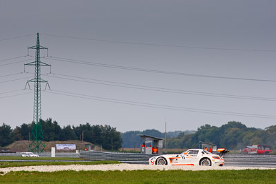 11;11;19-August-2011;Automotodróm;Dunajska-Streda;Dunajská-Streda;FIA-GT3-European-Championship;Gravity-Charouz-Racing;Jarek-Janiš;Leonid-Machitski;Mercedes‒Benz-SLS-AMG-GT3;Orechova-Poton;Orechová-Potôň;Slovak-Republic;Slovakia;Slovakia-Ring;Slovensko;auto;gravel-trap;motorsport;off-track;racing;super-telephoto