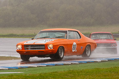 88;26-November-2011;88;Andrew-Tickner;Australia;Historic-Touring-Cars;Holden-Monaro-HQ;Island-Magic;Melbourne;PIARC;Phillip-Island;VIC;Victoria;auto;classic;motorsport;racing;rain;super-telephoto;vintage;wet