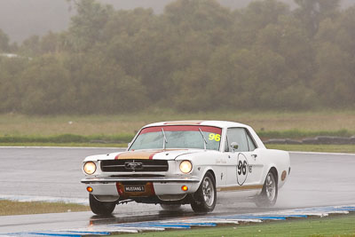 96;26-November-2011;Australia;Ford-Mustang;Historic-Touring-Cars;Island-Magic;John-Clarke;Melbourne;PIARC;Phillip-Island;VIC;Victoria;auto;classic;motorsport;racing;rain;super-telephoto;vintage;wet