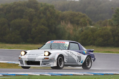 78;26-November-2011;Australia;Ben-Schoots;Improved-Production;Island-Magic;Mazda-RX‒7;Mazda-RX7;Melbourne;PIARC;Phillip-Island;VIC;Victoria;auto;motorsport;racing;rain;super-telephoto;wet