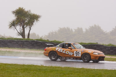 91;26-November-2011;Australia;David-Raddatz;Island-Magic;Mazda-MX‒5;Mazda-MX5;Mazda-Miata;Melbourne;PIARC;Phillip-Island;Production-Sports-Cars;Rob-Hay;VIC;Victoria;auto;motorsport;racing;rain;super-telephoto;wet