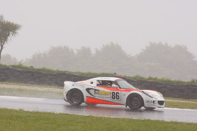 86;26-November-2011;86;Angela-Coradine;Australia;Island-Magic;Lotus-Elise;Melbourne;PIARC;Phillip-Island;Production-Sports-Cars;Scott-Bargwana;VIC;Victoria;auto;motorsport;racing;rain;super-telephoto;wet