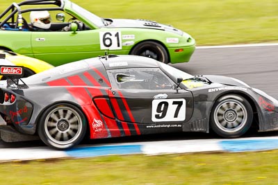 97;27-November-2011;Angelo-Lazaris;Australia;Barton-Mawer;Island-Magic;Lotus-Exige-GT3;Melbourne;PIARC;Phillip-Island;Production-Sports-Cars;Topshot;VIC;Victoria;auto;motorsport;racing;super-telephoto