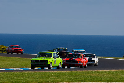 31;46;27-November-2011;31;Australia;Ben-Read;Ford-Mustang;Historic-Touring-Cars;Island-Magic;Leo-Tobin;Mazda-RX‒2;Melbourne;PIARC;Phillip-Island;VIC;Victoria;auto;classic;motorsport;racing;scenery;sky;super-telephoto;vintage