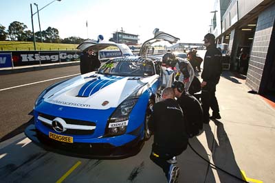 21;21;24-February-2012;Australia;Bathurst;Bathurst-12-Hour;Black-Falcon;Mercedes‒Benz-SLS-AMG-GT3;Mt-Panorama;NSW;New-South-Wales;Rob-Wilson;Sean-Patrick-Breslin;Sean-Paul-Breslin;Vimal-Mehta;atmosphere;auto;endurance;motorsport;pitlane;racing;wide-angle