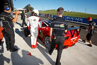 17;17;24-February-2012;Allan-Simonsen;Australia;Bathurst;Bathurst-12-Hour;Dominik-Farnbacher;Ferrari-458-Italia-GT3;John-Bowe;Maranello-Motorsport;Mt-Panorama;NSW;New-South-Wales;Peter-Edwards;atmosphere;auto;endurance;motorsport;pitlane;racing;wide-angle