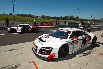 2;2;24-February-2012;Audi-R8-LMS;Australia;Bathurst;Bathurst-12-Hour;Craig-Lowndes;Mark-Eddy;Mt-Panorama;NSW;New-South-Wales;Phoenix-Racing;Warren-Luff;atmosphere;auto;endurance;motorsport;pitlane;racing;wide-angle