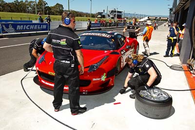 17;17;24-February-2012;Allan-Simonsen;Australia;Bathurst;Bathurst-12-Hour;Dominik-Farnbacher;Ferrari-458-Italia-GT3;John-Bowe;Maranello-Motorsport;Mt-Panorama;NSW;New-South-Wales;Peter-Edwards;atmosphere;auto;endurance;motorsport;pitlane;racing;wide-angle