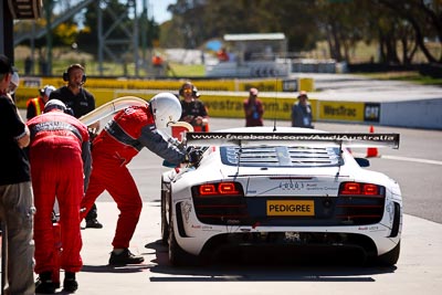 2;2;24-February-2012;Audi-R8-LMS;Australia;Bathurst;Bathurst-12-Hour;Craig-Lowndes;Mark-Eddy;Mt-Panorama;NSW;New-South-Wales;Phoenix-Racing;Warren-Luff;atmosphere;auto;endurance;motorsport;pitlane;racing;telephoto