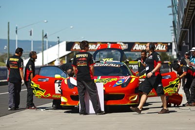 33;24-February-2012;33;Australia;Bathurst;Bathurst-12-Hour;Clearwater-Racing;Craig-Baird;Ferrari-458-Italia-GT3;Matt-Griffin;Mok-Weng-Sun;Mt-Panorama;NSW;New-South-Wales;atmosphere;auto;endurance;motorsport;pitlane;racing;telephoto