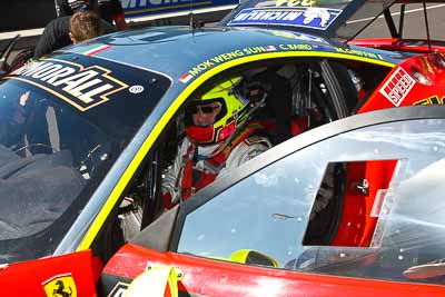 33;24-February-2012;33;Australia;Bathurst;Bathurst-12-Hour;Clearwater-Racing;Ferrari-458-Italia-GT3;Mok-Weng-Sun;Mt-Panorama;NSW;New-South-Wales;atmosphere;auto;endurance;in‒car;motorsport;paddock;pitlane;portrait;racing;wide-angle