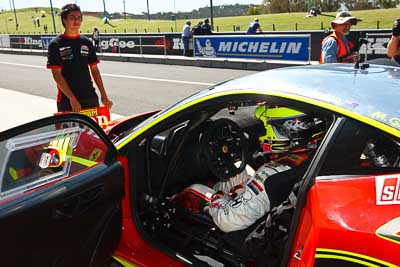 33;24-February-2012;33;Australia;Bathurst;Bathurst-12-Hour;Clearwater-Racing;Ferrari-458-Italia-GT3;Mok-Weng-Sun;Mt-Panorama;NSW;New-South-Wales;atmosphere;auto;endurance;in‒car;motorsport;paddock;pitlane;portrait;racing;wide-angle