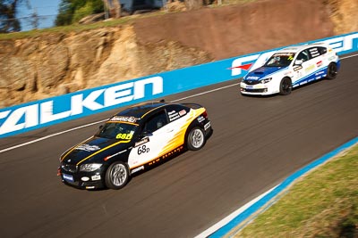 68;25-February-2012;68;Aaron-Harris;Australia;BMW-135i;Bathurst;Bathurst-12-Hour;David-Glasson;Dennis-Roderick;Motorsport-Services;Mt-Panorama;NSW;New-South-Wales;auto;endurance;motion-blur;motorsport;racing;wide-angle