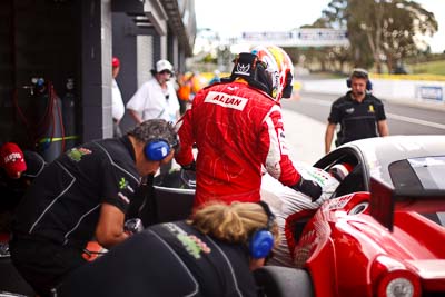 25-February-2012;50mm;Allan-Simonsen;Australia;Bathurst;Bathurst-12-Hour;Maranello-Motorsport;Mt-Panorama;NSW;New-South-Wales;atmosphere;auto;endurance;motorsport;paddock;pitlane;portrait;racing