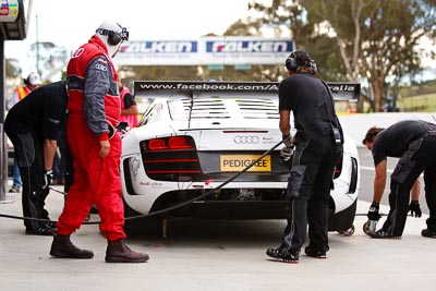 2;2;25-February-2012;Audi-R8-LMS;Australia;Bathurst;Bathurst-12-Hour;Craig-Lowndes;Mark-Eddy;Mt-Panorama;NSW;New-South-Wales;Phoenix-Racing;Warren-Luff;atmosphere;auto;endurance;motorsport;pitlane;racing;telephoto