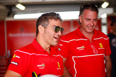 25-February-2012;50mm;Australia;Bathurst;Bathurst-12-Hour;Maranello-Motorsport;Mt-Panorama;NSW;New-South-Wales;Peter-Edwards;atmosphere;auto;endurance;motorsport;paddock;pitlane;portrait;racing