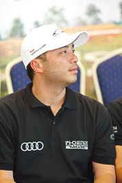 25-February-2012;Australia;Bathurst;Bathurst-12-Hour;Darryl-OYoung;Mt-Panorama;NSW;New-South-Wales;Phoenix-Racing;atmosphere;auto;endurance;interview;media-centre;motorsport;paddock;portrait;racing;telephoto