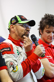 25-February-2012;Australia;Bathurst;Bathurst-12-Hour;John-Bowe;Maranello-Motorsport;Mt-Panorama;NSW;New-South-Wales;atmosphere;auto;endurance;interview;media-centre;motorsport;paddock;portrait;racing;telephoto