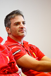 25-February-2012;Australia;Bathurst;Bathurst-12-Hour;Maranello-Motorsport;Mt-Panorama;NSW;New-South-Wales;Peter-Edwards;atmosphere;auto;endurance;interview;media-centre;motorsport;paddock;portrait;racing;telephoto