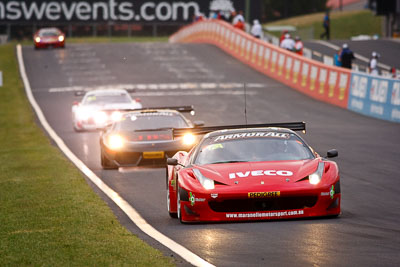 17;17;26-February-2012;Allan-Simonsen;Australia;Bathurst;Bathurst-12-Hour;Dominik-Farnbacher;Ferrari-458-Italia-GT3;John-Bowe;Maranello-Motorsport;Mt-Panorama;NSW;New-South-Wales;Peter-Edwards;auto;endurance;motorsport;racing;super-telephoto