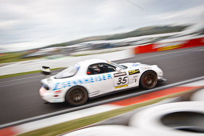 35;26-February-2012;35;Andrew-Bollom;Australia;Bathurst;Bathurst-12-Hour;Duvashen-Padayachee;James-Parish;Mazda-RX‒7;Mazda-RX7;Mt-Panorama;NSW;New-South-Wales;Phil-Alexander;auto;endurance;motion-blur;motorsport;racing;wide-angle