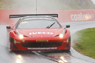 17;17;26-February-2012;Allan-Simonsen;Australia;Bathurst;Bathurst-12-Hour;Dominik-Farnbacher;Ferrari-458-Italia-GT3;John-Bowe;Maranello-Motorsport;Mt-Panorama;NSW;New-South-Wales;Peter-Edwards;auto;endurance;motorsport;racing;rain;super-telephoto;wet