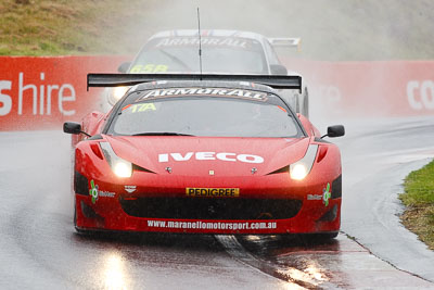 17;17;26-February-2012;Allan-Simonsen;Australia;Bathurst;Bathurst-12-Hour;Dominik-Farnbacher;Ferrari-458-Italia-GT3;John-Bowe;Maranello-Motorsport;Mt-Panorama;NSW;New-South-Wales;Peter-Edwards;auto;endurance;motorsport;racing;rain;super-telephoto;wet