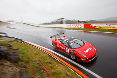 17;17;26-February-2012;Allan-Simonsen;Australia;Bathurst;Bathurst-12-Hour;Dominik-Farnbacher;Ferrari-458-Italia-GT3;John-Bowe;Maranello-Motorsport;Mt-Panorama;NSW;New-South-Wales;Peter-Edwards;auto;endurance;motion-blur;motorsport;racing;rain;wet;wide-angle