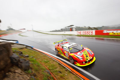 33;26-February-2012;33;Australia;Bathurst;Bathurst-12-Hour;Clearwater-Racing;Craig-Baird;Ferrari-458-Italia-GT3;Matt-Griffin;Mok-Weng-Sun;Mt-Panorama;NSW;New-South-Wales;auto;endurance;motion-blur;motorsport;racing;rain;wet;wide-angle