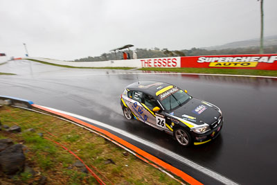 26;26;26-February-2012;Angus-Chapel;Australia;BMW-130i;Bathurst;Bathurst-12-Hour;GWS-Personnel-Motorsport;Mt-Panorama;NSW;New-South-Wales;Richard-Gartner;Tony-Prior;auto;endurance;motorsport;racing;rain;wet;wide-angle