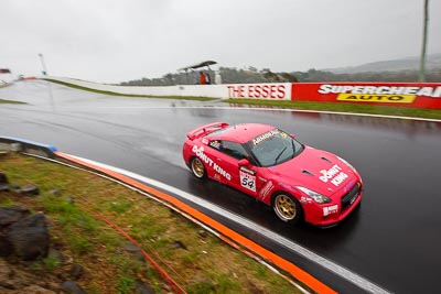 54;26-February-2012;54;Adam-Beechey;Anthony-Alford;Australia;Bathurst;Bathurst-12-Hour;Donut-King;Mt-Panorama;NSW;New-South-Wales;Nissan-GT‒R;Peter-Leemhuis;auto;endurance;motorsport;racing;rain;wet;wide-angle