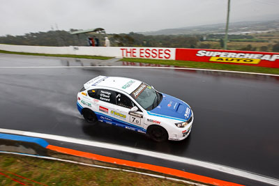 7;26-February-2012;7;Angus-Kennard;Australia;Bathurst;Bathurst-12-Hour;Dean-Herridge;John-ODowd;Maximum-Motorsport;Mt-Panorama;NSW;New-South-Wales;Subaru-Impreza-WRX-STI;auto;endurance;motorsport;racing;rain;wet;wide-angle