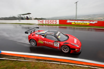 17;17;26-February-2012;Allan-Simonsen;Australia;Bathurst;Bathurst-12-Hour;Dominik-Farnbacher;Ferrari-458-Italia-GT3;John-Bowe;Maranello-Motorsport;Mt-Panorama;NSW;New-South-Wales;Peter-Edwards;auto;endurance;motorsport;racing;rain;wet;wide-angle