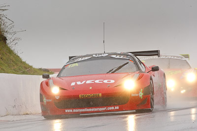 17;17;26-February-2012;Allan-Simonsen;Australia;Bathurst;Bathurst-12-Hour;Dominik-Farnbacher;Ferrari-458-Italia-GT3;John-Bowe;Maranello-Motorsport;Mt-Panorama;NSW;New-South-Wales;Peter-Edwards;auto;endurance;motorsport;racing;rain;super-telephoto;wet