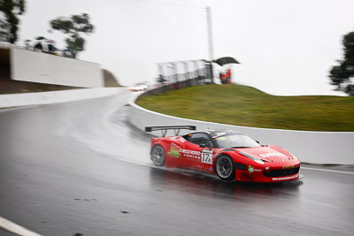 17;17;26-February-2012;Allan-Simonsen;Australia;Bathurst;Bathurst-12-Hour;Dominik-Farnbacher;Ferrari-458-Italia-GT3;John-Bowe;Maranello-Motorsport;Mt-Panorama;NSW;New-South-Wales;Peter-Edwards;auto;endurance;motion-blur;motorsport;racing;rain;wet;wide-angle