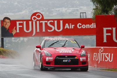 54;26-February-2012;54;Adam-Beechey;Anthony-Alford;Australia;Bathurst;Bathurst-12-Hour;Donut-King;Mt-Panorama;NSW;New-South-Wales;Nissan-GT‒R;Peter-Leemhuis;auto;endurance;motorsport;racing;rain;telephoto;wet