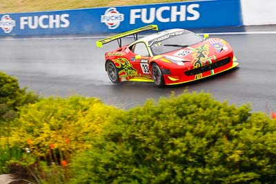 33;26-February-2012;33;Australia;Bathurst;Bathurst-12-Hour;Clearwater-Racing;Craig-Baird;Ferrari-458-Italia-GT3;Matt-Griffin;Mok-Weng-Sun;Mt-Panorama;NSW;New-South-Wales;auto;endurance;motorsport;racing;rain;telephoto;wet