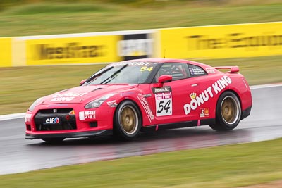 54;26-February-2012;54;Adam-Beechey;Anthony-Alford;Australia;Bathurst;Bathurst-12-Hour;Donut-King;Mt-Panorama;NSW;New-South-Wales;Nissan-GT‒R;Peter-Leemhuis;auto;endurance;motion-blur;motorsport;racing;rain;super-telephoto;wet