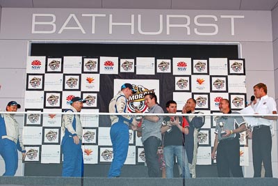 26-February-2012;Angus-Kennard;Australia;Bathurst;Bathurst-12-Hour;Christian-DAgostin;Dean-Herridge;Garth-Duffy;John-ODowd;Mt-Panorama;NSW;New-South-Wales;Peter-ODonnell;atmosphere;auto;celebration;endurance;motorsport;podium;racing;telephoto