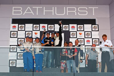 26-February-2012;Angus-Kennard;Australia;Bathurst;Bathurst-12-Hour;Christian-DAgostin;Dean-Herridge;Dean-Lillie;Garth-Duffy;James-Atkinson;John-ODowd;Mt-Panorama;NSW;New-South-Wales;Rick-Newman;atmosphere;auto;celebration;endurance;motorsport;podium;racing;telephoto