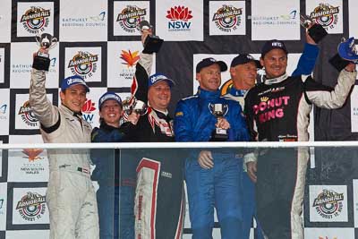 26-February-2012;Adam-Beechey;Anthony-Alford;Australia;Bathurst;Bathurst-12-Hour;Christian-Klien;Mt-Panorama;NSW;New-South-Wales;Peter-Leemhuis;Robert-Thomson;Sarah-Harley;atmosphere;auto;celebration;endurance;motorsport;podium;racing;telephoto