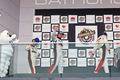 26-February-2012;Australia;Bathurst;Bathurst-12-Hour;Clearwater-Racing;Craig-Baird;Matt-Griffin;Mok-Weng-Sun;Mt-Panorama;NSW;New-South-Wales;atmosphere;auto;celebration;endurance;motorsport;podium;racing;telephoto