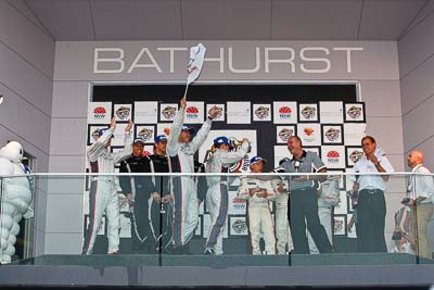 26-February-2012;Australia;Bathurst;Bathurst-12-Hour;Christer-Jöns;Christopher-Mies;Darryl-OYoung;Erebus-Motorsport;Erebus-Racing;Jeroen-Bleekemolen;Matt-Griffin;Mt-Panorama;NSW;New-South-Wales;Peter-Hackett;Phoenix-Racing;atmosphere;auto;celebration;endurance;motorsport;podium;racing;telephoto