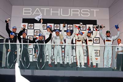 26-February-2012;Australia;Bathurst;Bathurst-12-Hour;Bret-Curtis;Christer-Jöns;Christopher-Mies;Craig-Baird;Darryl-OYoung;Erebus-Motorsport;Erebus-Racing;Jeroen-Bleekemolen;Matt-Griffin;Mok-Weng-Sun;Mt-Panorama;NSW;New-South-Wales;Peter-Hackett;Phoenix-Racing;Tim-Slade;atmosphere;auto;celebration;endurance;motorsport;podium;racing;telephoto