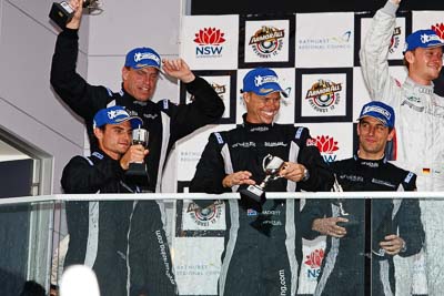 26-February-2012;Australia;Bathurst;Bathurst-12-Hour;Bret-Curtis;Erebus-Motorsport;Erebus-Racing;Jeroen-Bleekemolen;Mt-Panorama;NSW;New-South-Wales;Peter-Hackett;Tim-Slade;atmosphere;auto;celebration;endurance;motorsport;podium;racing;telephoto