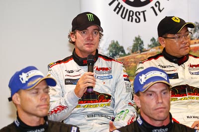 26-February-2012;Australia;Bathurst;Bathurst-12-Hour;Clearwater-Racing;Craig-Baird;Mt-Panorama;NSW;New-South-Wales;atmosphere;auto;endurance;interview;media-centre;motorsport;paddock;portrait;racing;telephoto