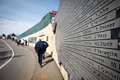 17-May-2012;24-Hour;Deutschland;Germany;Green-Hell;Grüne-Hölle;Nuerburg;Nuerburgring;Nurburg;Nurburgring;Nürburg;Nürburgring;Rhineland‒Palatinate;atmosphere;auto;endurance;motorsport;plaque;racing;wall;wide-angle