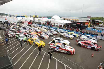 18-May-2012;24-Hour;Deutschland;Germany;Green-Hell;Grüne-Hölle;Nuerburg;Nuerburgring;Nurburg;Nurburgring;Nürburg;Nürburgring;Parc-Ferme;Parc-Fermé;Rhineland‒Palatinate;atmosphere;auto;clouds;endurance;motorsport;paddock;racing;sky;wide-angle