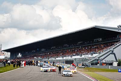 19-May-2012;24-Hour;Deutschland;Germany;Green-Hell;Grüne-Hölle;Nuerburg;Nuerburgring;Nurburg;Nurburgring;Nürburg;Nürburgring;Rhineland‒Palatinate;Safety-Car;atmosphere;auto;circuit;clouds;endurance;grandstand;grid;landscape;motorsport;racing;scenery;sky;start;telephoto;track