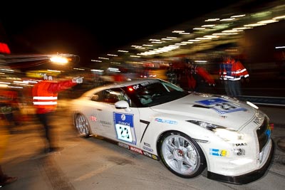 23;20-May-2012;23;24-Hour;Deutschland;Germany;Green-Hell;Grüne-Hölle;Kazuki-Hoshino;Michael-Krumm;Nissan-GT‒R;Nuerburg;Nuerburgring;Nurburg;Nurburgring;Nürburg;Nürburgring;Rhineland‒Palatinate;Team-Nissan-GT‒R;Tetsuya-Tanaka;Toshio-Suzuki;atmosphere;auto;endurance;motion-blur;motorsport;pitlane;pitstop;racing;wide-angle